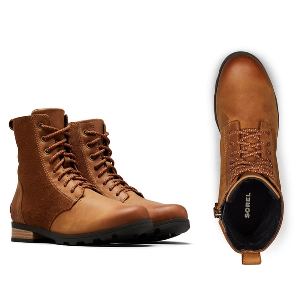 SOREL EMELIE SHORT WATERPROOF LACE UP BOOT - Picture 1 of 7